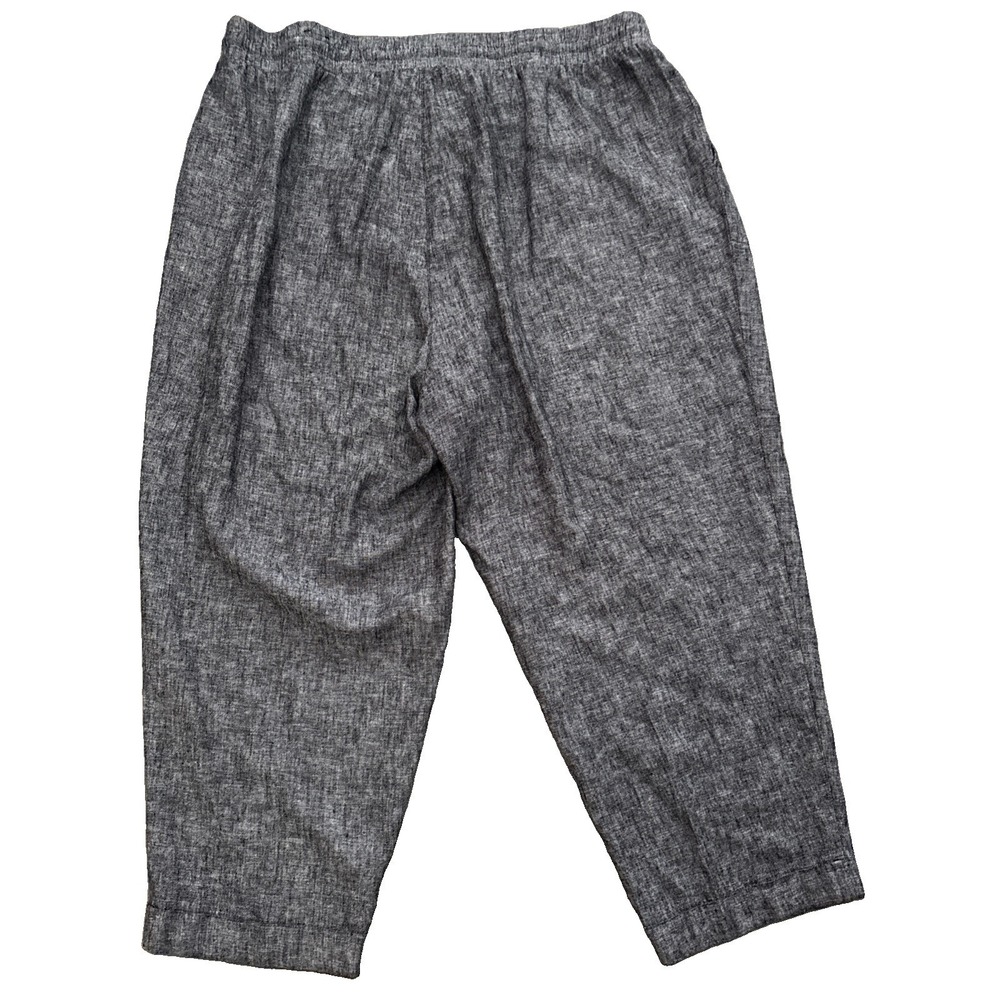 Jones New York Signature Women's Pants 2X Linen Blend Cuffed Drawstring - Picture 2 of 10
